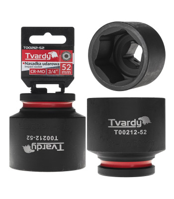 Trumpa smūginė galvutė Tvardy, šešiakampė, CR-MO, 3/4", 52 mm (4/16)