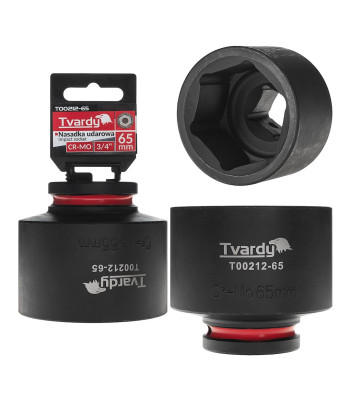 Smūginė galvutė Tvardy CR-MO, trumpa, 6 kampų, 3/4″, 65 mm (1/6)
