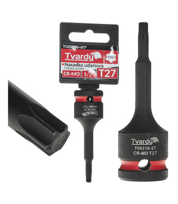 Smūginė TORX galvutė Tvardy T25 1/2" CR-MO (10/100)