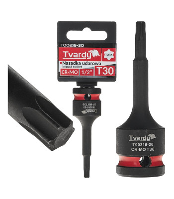Smūginė TORX galvutė Tvardy CR-MO – T30, 1/2″ (10/100)