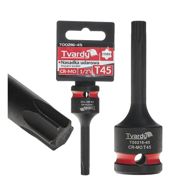 Smūginė TORX galvutė T45 CR-MO 1/2" (10/100)