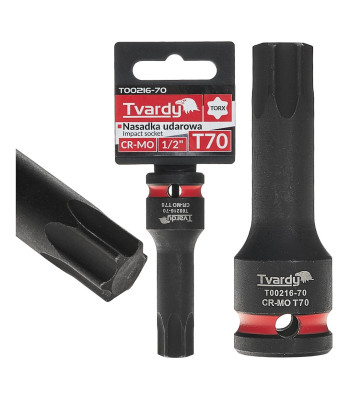 Smūginė TORX galvutė Tvardy, 1/2" T70 CR-MO (10/100)