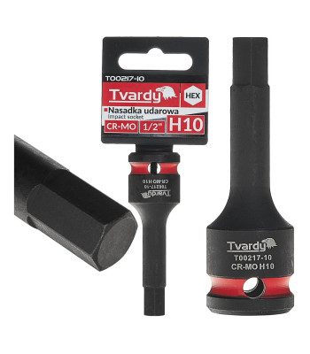 Smūginė HEX galvutė Tvardy CR-MO 1/2" H10 (10/100)