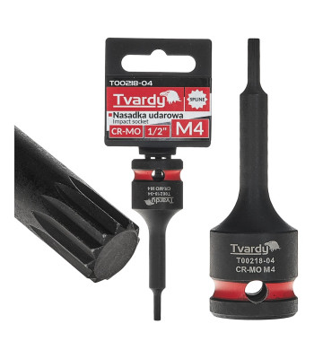 Smūginė SPLINE galvutė Tvardy CR-MO M4 1/2" (10/100)