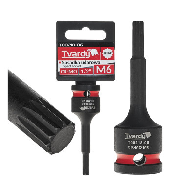 Smūginė SPLINE galvutė Tvardy CR-MO 1/2" M6 (10/100)