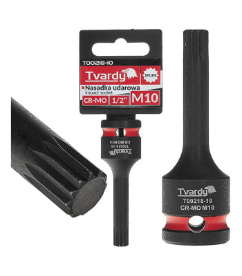 Smūginė SPLINE galvutė Tvardy CR-MO 1/2" M10 (10/100)