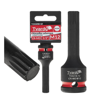 Smūginė SPLINE galvutė Tvardy CR-MO 1/2" M12 (10/100)