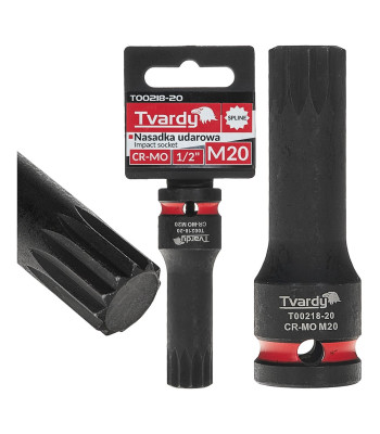 Smūginė SPLINE galvutė Tvardy CR-MO, 1/2″, M20 (8/80)