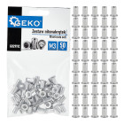 Aliumininių kniedijamųjų veržlių rinkinys, 50 vnt., M3, 0.5–1.5 mm