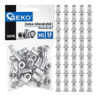 Aliumininių kniedijamųjų veržlių rinkinys, 50 vnt., M5, 0.5–2.5 mm