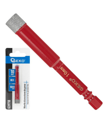 Deimantinis grąžtas gresui HEX 1/4″, 10 mm