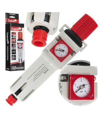 Oro reduktorius su drėgmės separatoriumi, filtru ir manometru 1/4"