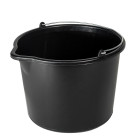 Juodas statybinis kibiras su piltuvėliu, 12 l, PL