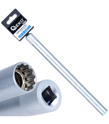 Ilga plonasienė uždegimo žvakių galvutė 14 mm 3/8" 250 mm CrV