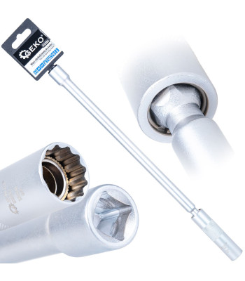 Plonasienis šarnyrinis raktas uždegimo žvakėms, CrV, 14 mm, 3/8", 310 mm