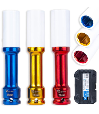 Ilgų smūginių galvučių aliuminio ratlankiams rinkinys 17 mm, 19 mm, 21 mm