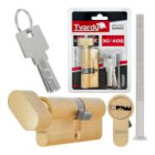 Spynos cilindras su rankenėle, šlifuoto žalvario spalvos 30/40G mm