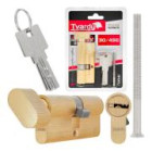 Cilindrinė durų spynos šerdelė su rankenėle, žalvario spalvos, 30/45G