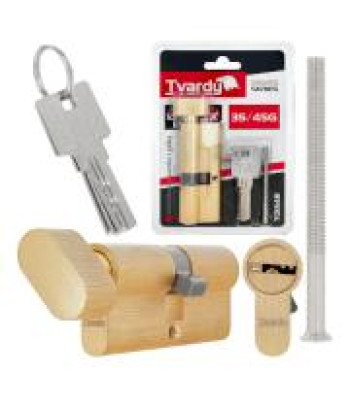 Spynos cilindras su rankenėle, žalvario spalvos, 35/45G mm