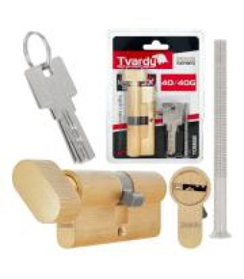 Spynos cilindras su rankenėle, žalvario spalvos, 40/40G
