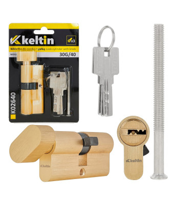 Spynos cilindras su rankenėle, žalvario spalvos 30G/40