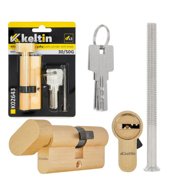 Spynos cilindras su rankenėle, žalvario spalvos 30/50g