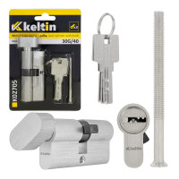 Spynos cilindras su rankenėle, nikeliuotas 30G/40