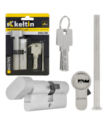 Spynos cilindras su rankenėle, nikeliuotas 30G/40