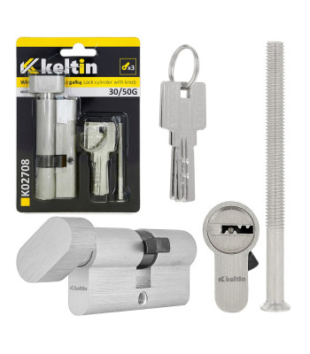 Spynos cilindras su rankenėle, nikeliuotas 30/50G