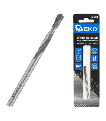 Metalo grąžtas su sukepinto kietlydinio plokštele, 4x65 mm