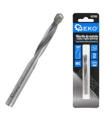 Metalo grąžtas su sukepinto karbido plokštele, 6x75 mm