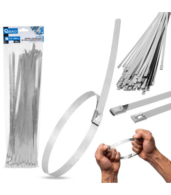 Nerūdijančiojo plieno kabelių sąvaržos, 100 vnt., 7.9x350mm