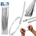 Nerūdijančiojo plieno kabelių sąvaržos, 100 vnt., 7.9x400mm