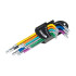 Torx raktų rinkinys, spalvoti, 9 vnt., S2, T10–T50