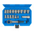 Prakišamų spline galvučių su terkšle rinkinys, 17 dalių, 10–24 mm, CrV