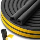 Lipni EPDM tarpinė langams ir durims, juoda, tipo D, 9x7,5 mm, 100 m