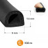Lipni EPDM tarpinė langams ir durims, juoda, tipo D, 9x7,5 mm, 100 m