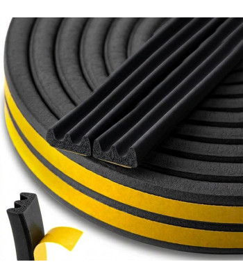 Lipni EPDM tarpinė langams ir durims, juoda, tipas E, 9x4mm, 150m
