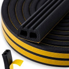 Lipni langų ir durų sandarinimo tarpinė, juoda, EPDM, E tipas, 15x8 mm, 50 m