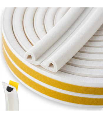 Lipni EPDM tarpinė langams ir durims, balta, tipas P, 9x5,5 mm, 100 m