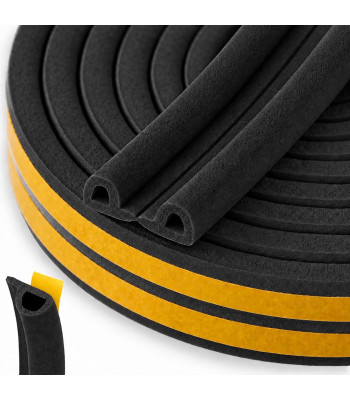 Lipni EPDM tarpinė langams ir durims, juoda, tipas P 9x5,5mm 100m