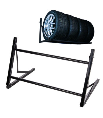 Reguliuojamas padangų ir ratų sieninis laikiklis su lankstymo funkcija, 81-120 cm, 100 kg