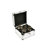 Karūninių grąžtų rinkinys metalui su titaniniu grąžtu, 6 vnt., 22–65 mm
