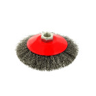 Gofruotos plieninės vielos šoninis besisukantis šepetys 125mm M14