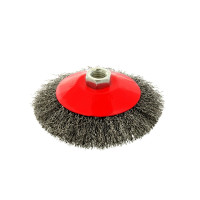 Gofruotos plieninės vielos šoninis besisukantis šepetys 125mm M14