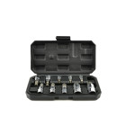 Spline galvučių komplektas, 10 vnt., 1/4″, 3/8″, 1/2″, M4–M18