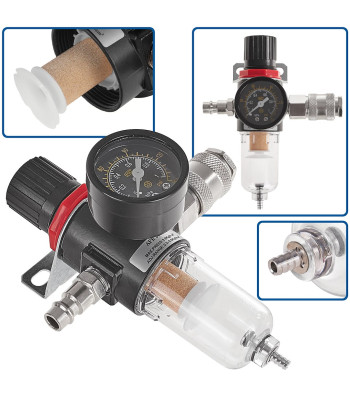 Oro sausintuvas su oro filtru ir slėgio reduktoriumi 1/4″