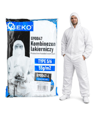 Dažytojo apsauginis kombinezonas su gobtuvu 55 g/m², 5/6, L