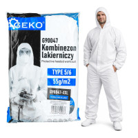 Apsauginis dažytojo kombinezonas su gobtuvu, 5/6 tipas, 55 g/m2, XXL