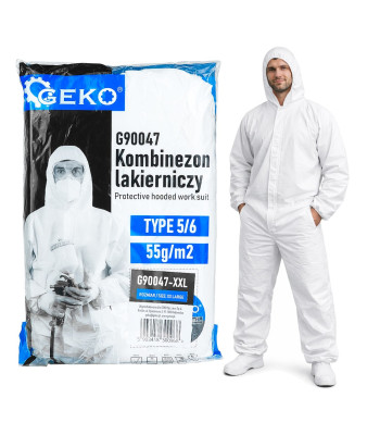 Apsauginis dažytojo kombinezonas su gobtuvu, 5/6 tipas, 55 g/m2, XXL